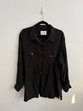 BAACAL - Black 100% Silk Utility Shirt (Size 22/24)
